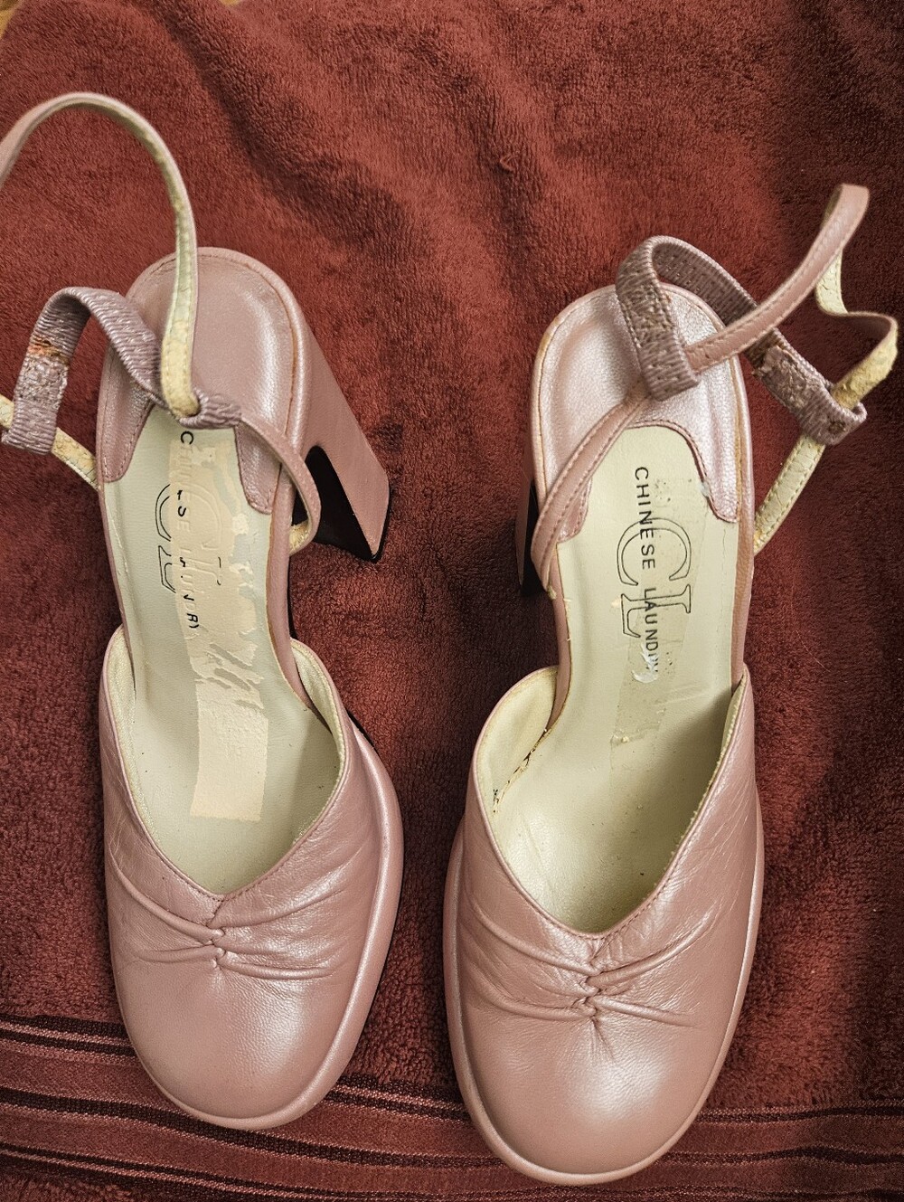 Chinese Laundry Dusty Pink Slingback Block Heels